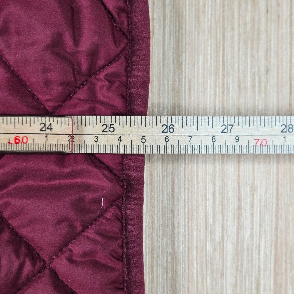 J‎ Crew Mercantile Ruffle Quilted Vest Womens S Burgundy Neck Zip Up J6869 FA18 - Picture 10 of 11